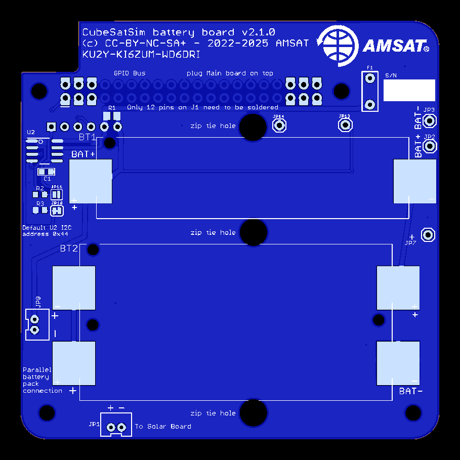 Figure 2 — Battery board v2.1 PCB top render.